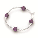 Load image into Gallery viewer, Sterling Silver Ball Bracelet with Amethyst

