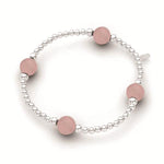 Load image into Gallery viewer, Sterling Silver Elastic Ball Bracelet with Rose Quartz

